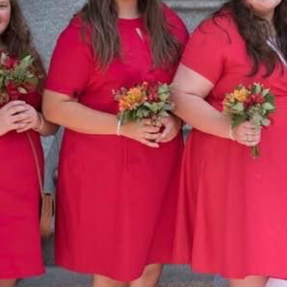 Red Knee Length Dress